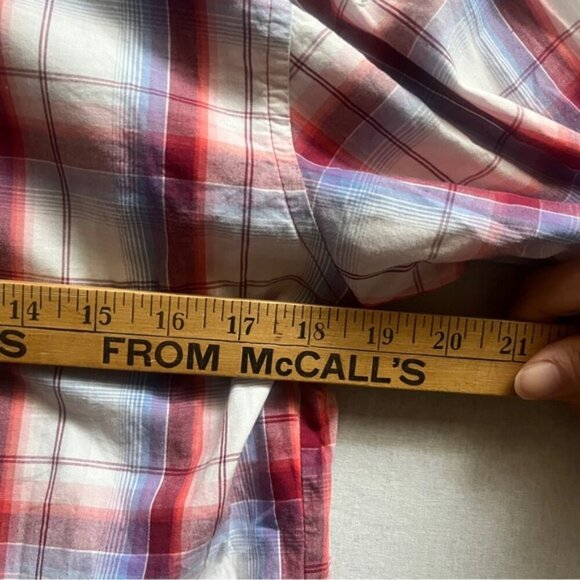 Wrangler pearl snap plaid collar cotton shirt Sz S - Picture 8 of 9